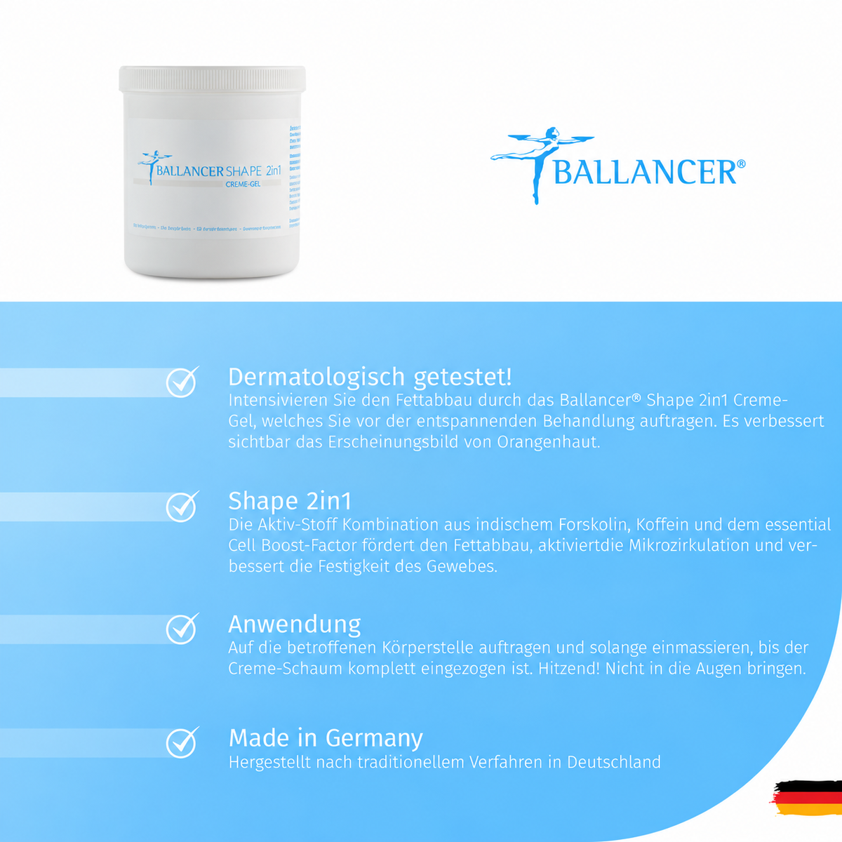 Ballancer® 2in1 Shape CremeGel 500 ml Kabinettware Dose