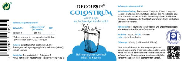 Colostrum zur Unterstützung des Immunsystems, 90 Kapseln
