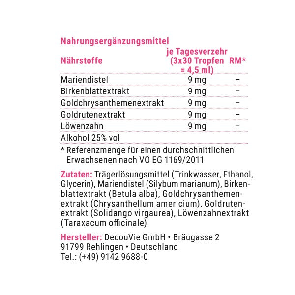 Draineur Basic, zur Prophylaxe gegen Stoffmängel und Stoffwechselunterstützung, 100 ml